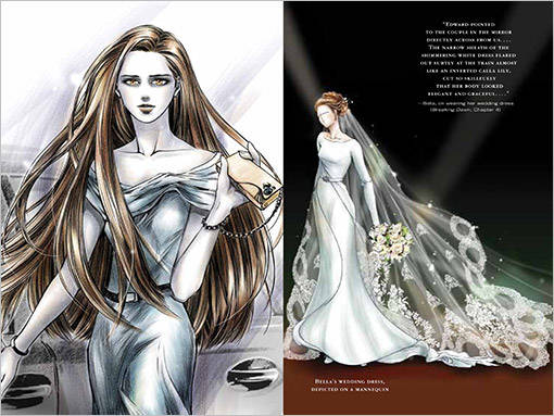 Adelanto de la Guía Oficial Ilustrada de Twilight | Ilustración de Bella como vampira y con su vestido de boda Twilig10