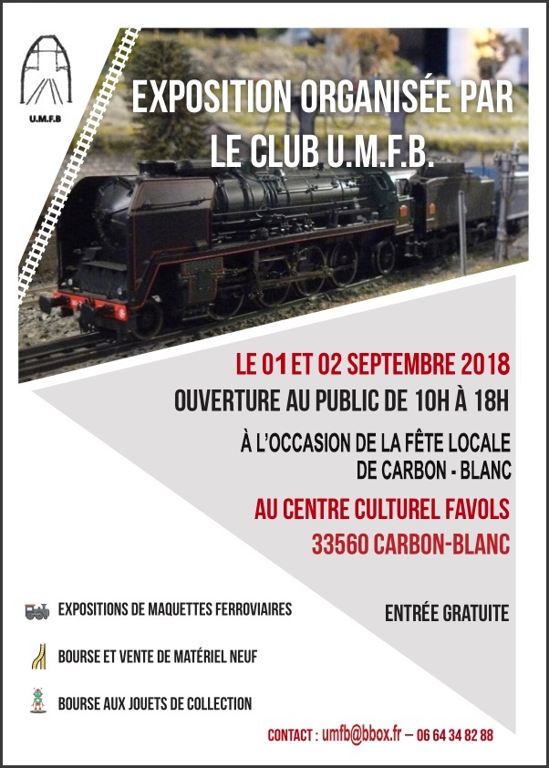 exposition de modélisme ferroviaire à Carbon Blanc 1 & 2 09 18 Flyer_11
