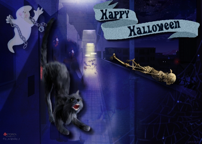 "Fond décoré le thème Halloween" 910