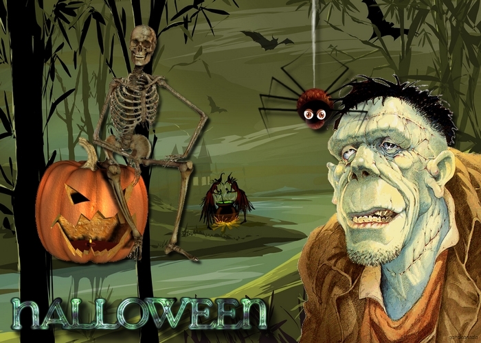 "Fond décoré le thème Halloween" Hallow18