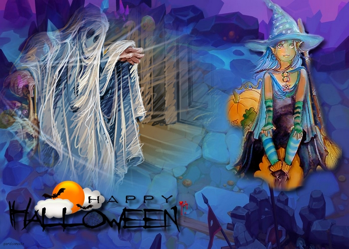 "Fond décoré le thème Halloween" Hallow22