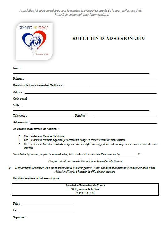 Bulletin d'adhésion 2019 Bullet10