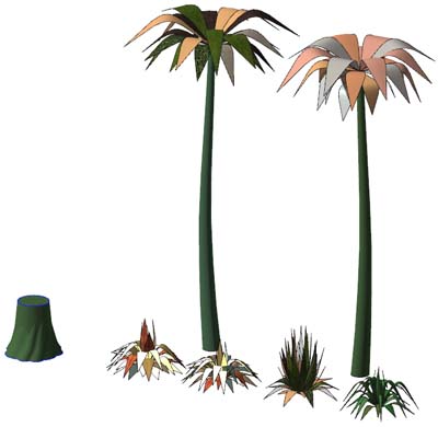 Yucca & palmiers 3D GSM Veget10
