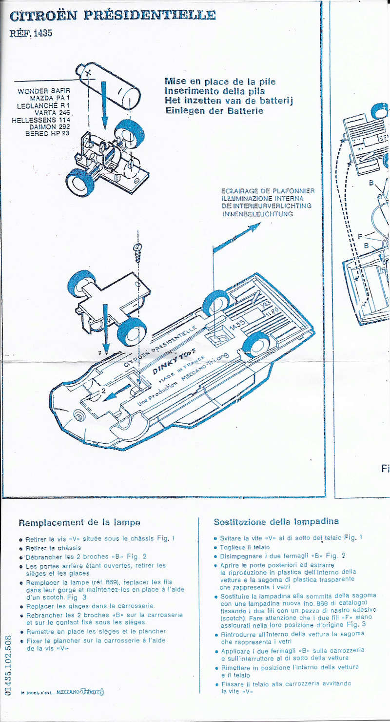 Citroën, les voitures présidentielles de la Vème République et leurs reproductions en miniatures Dinky_10