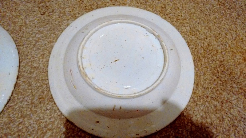 English? Blue & White 17th Century? Tin Glazed? Spongeware plates 312