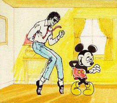 Vente aux enchères d'un storyboard pour un concept vidéo entre Mickey et MJ 88694111