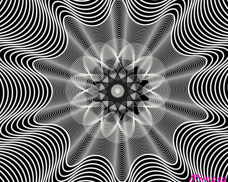 Puzzle #0234 / Fractal white on black by Mimosa White_10