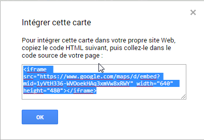 Comment intégrer une "google Maps" dans un message ? Screen12