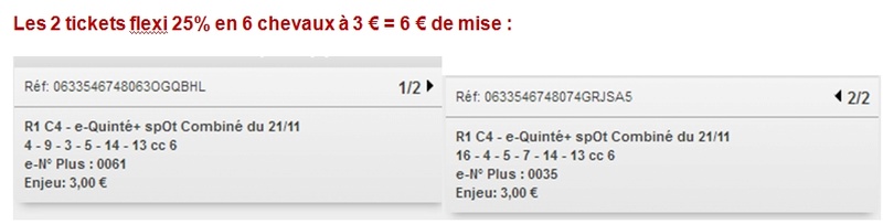 21/11/2017 --- CHANTILLY --- R1C4 --- Mise 6 € => Gains 2,9 € Scree127