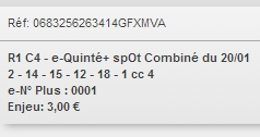 20/01/2018 --- VINCENNES --- R1C4 --- Mise 3 € => Gains 0 € Scree362