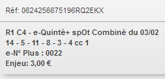 03/02/2018 --- VINCENNES --- R1C4 --- Mise 3 € => Gains 1,8 € Scree421