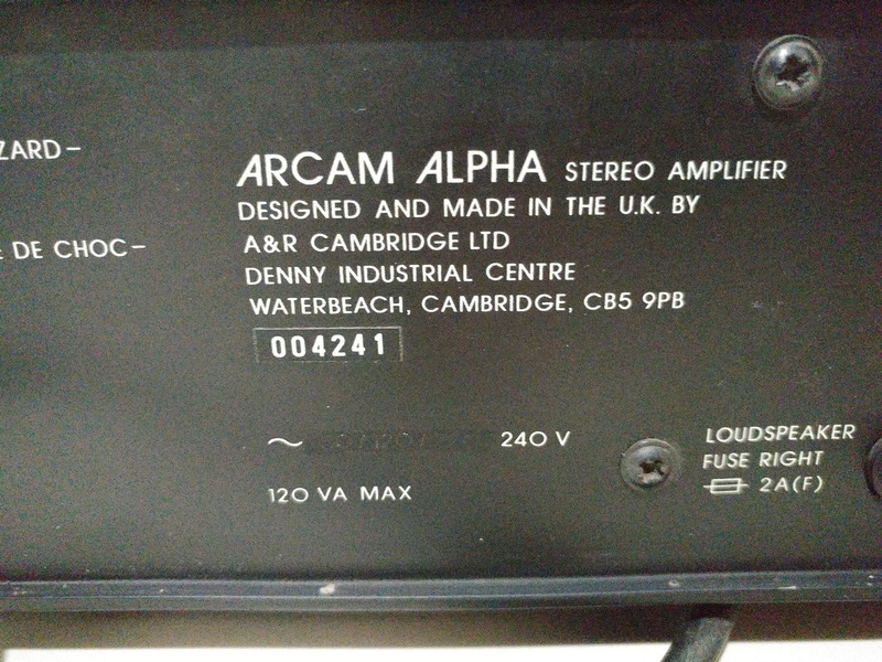 A&R Cambridge Arcam Alpha England Stereo Integrated Amplifier 20180127