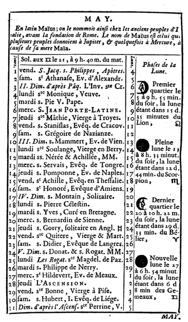 1er mai 1767: Almanach 1108