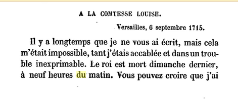 06 septembre 1715: Correspondance de La Palatine 1266