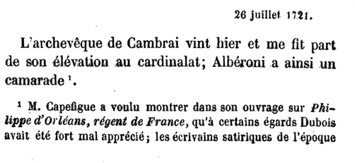 26 juillet 1721: Correspondance de La Palatine 1304