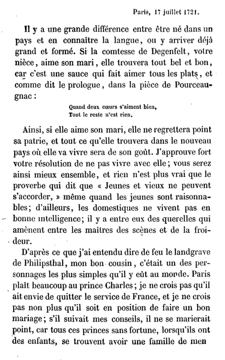 17 juillet 1721: Correspondance de La Palatine 1306