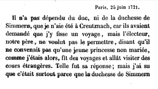 25 juin 1721: Correspondance de La Palatine 1309