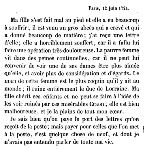 12 juin 1721: Correspondance de La Palatine 1325