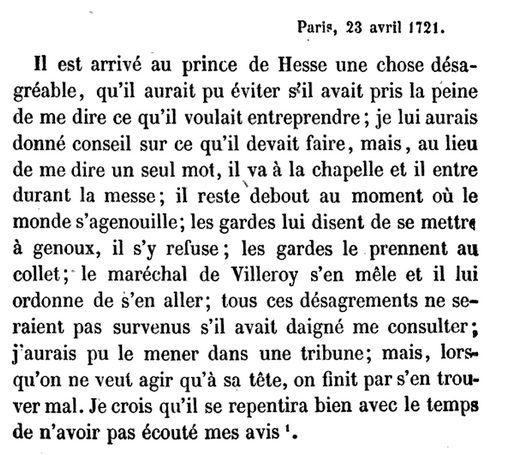 23 avril 1721: Correspondance de La Palatine  1332