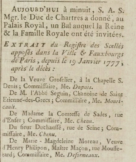 31 janvier 1777: Almanach 157