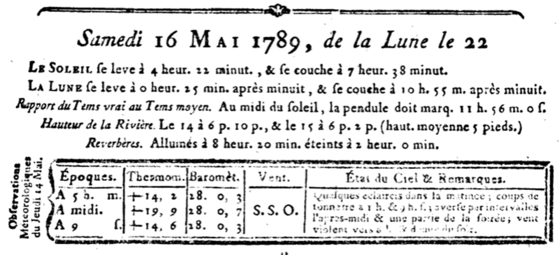 16 mai 1789: Almanach 1611