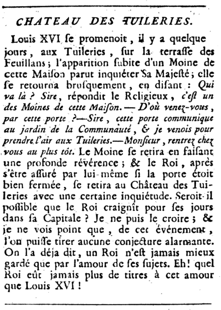 1er janvier 1790: Château des Tuileries  163