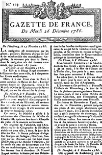 1er janvier 1762 : Louis XV donne un caractère officiel à la Gazette de France 18314910