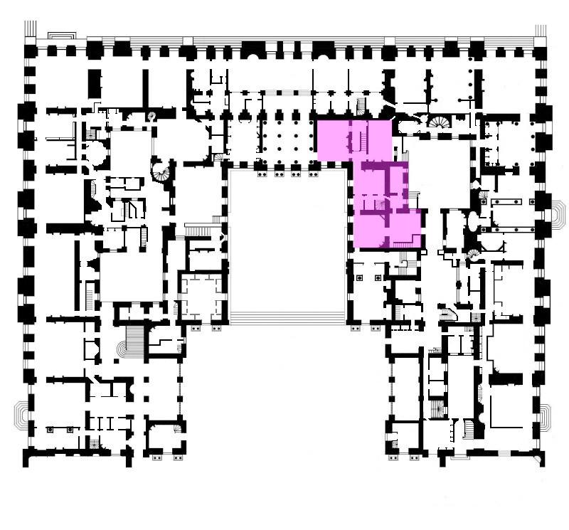 Plan du rez-de-chaussée en 1758 - Château de Versailles 33463110