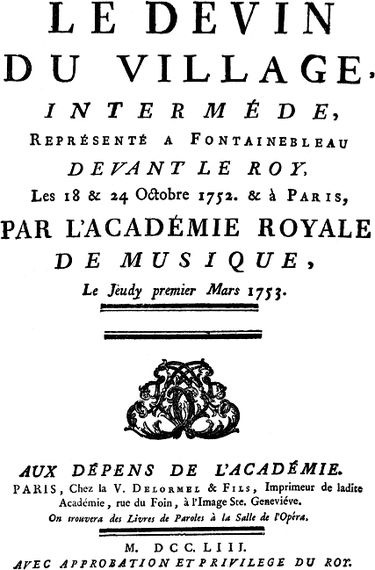 18 octobre 1752: Le Devin du village de Jean-Jacques Rousseau au château de Fontainebleau  375px-20