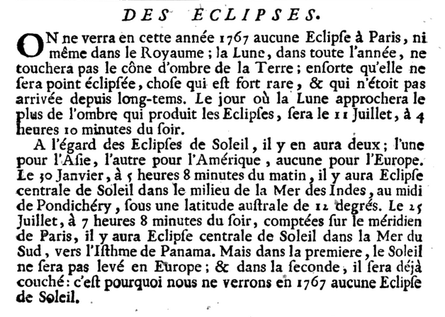 1er janvier 1767: Almanach 423