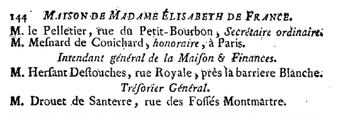 1er janvier 1789: Maison de Madame la Comtesse d'Artois 434