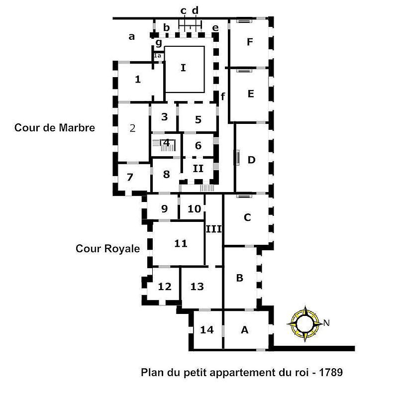 Premier étage - Aile centrale - Appartement intérieur du roi - 24 Cabinet de la pendule 6z57nb11