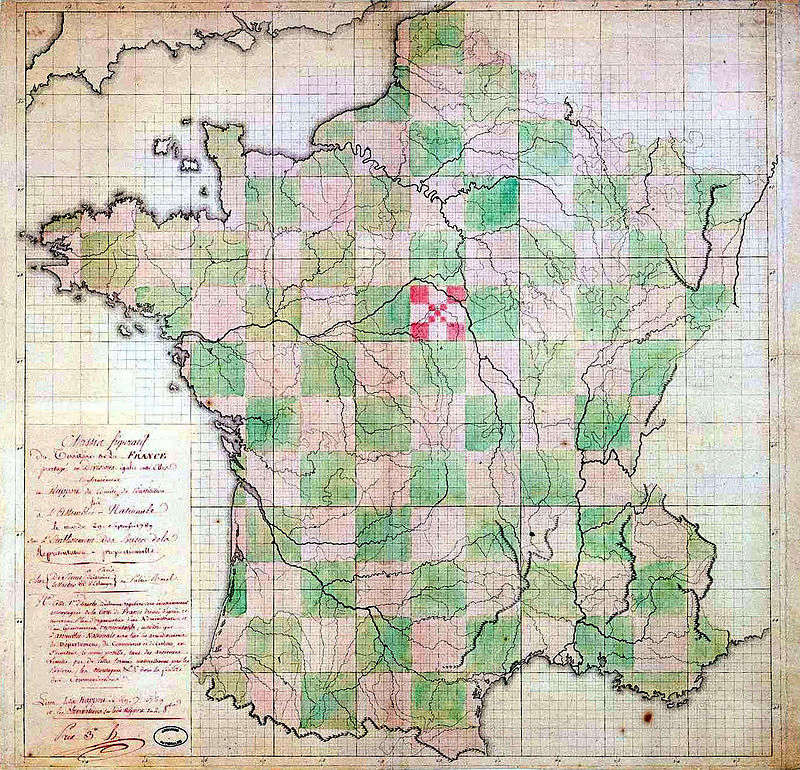 22 décembre 1789: La France est divisée en 83 départements 800px-15