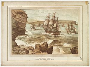26 janvier 1788: arrivée des premiers colons européens en Australie à bord de la First Fleet  800px106