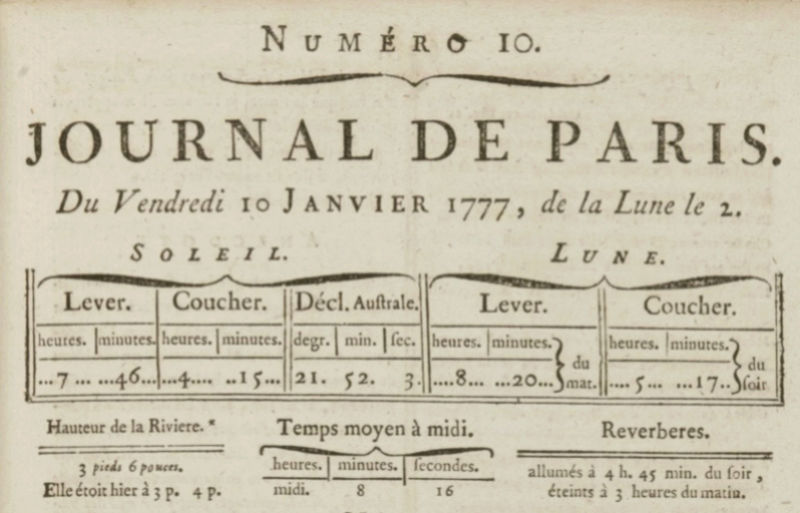 10 janvier 1777: Almanach Almana15