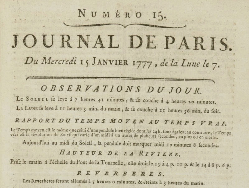15 janvier 1777: Almanach Almana20