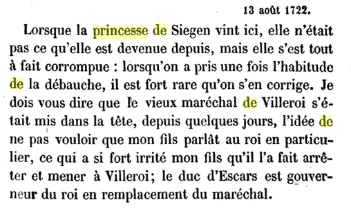 13 août 1722: Correspondance de La Palatine Avril48