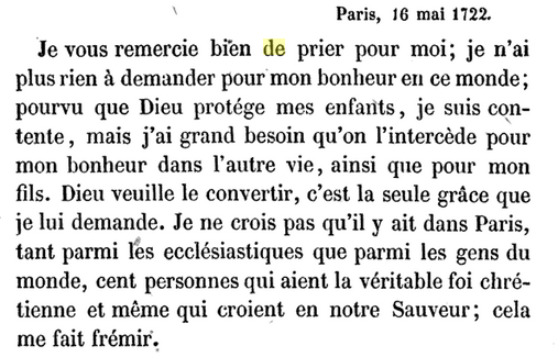 16 mai 1722: Correspondance de La Palatine Avril55