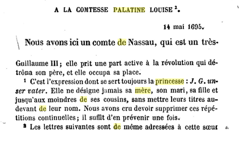 14 mai 1695: Correspondance de La Palatine Capt1168