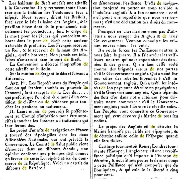 21 septembre 1793: Convention Nationale Captu139