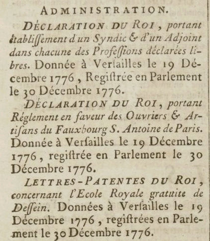 1er janvier 1777: Almanach Captu152
