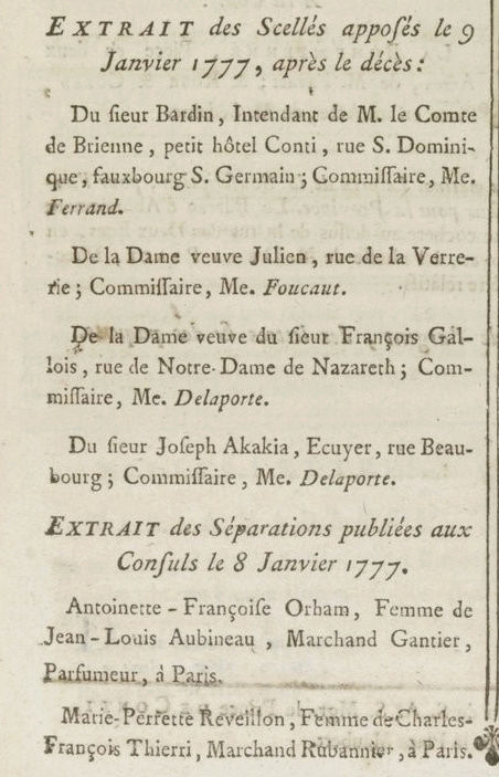 10 janvier 1777: Almanach Captu196