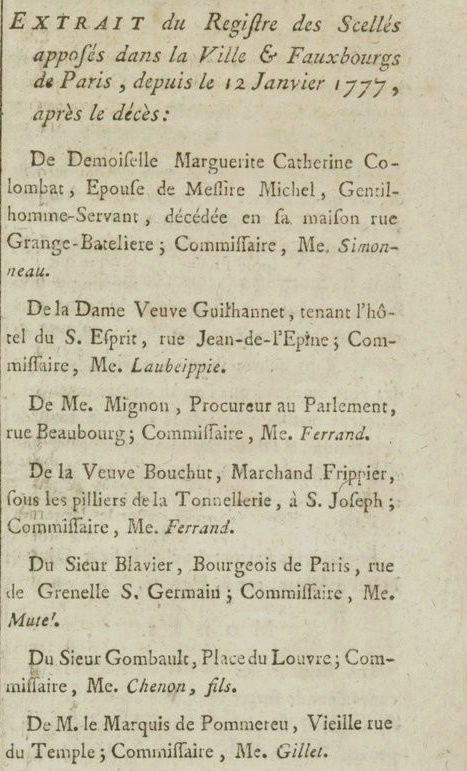 15 janvier 1777: Almanach Captu205