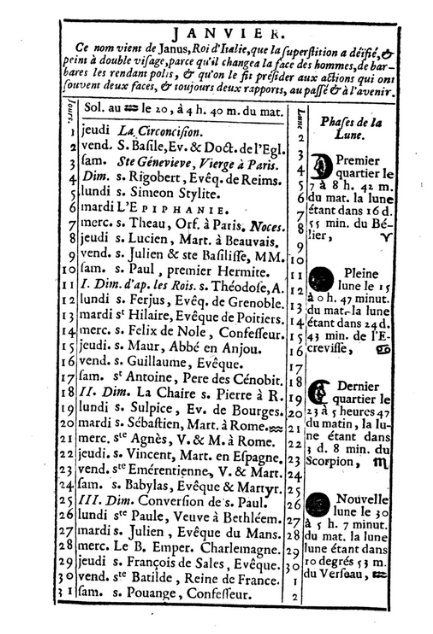1er janvier 1767: Almanach Captu561