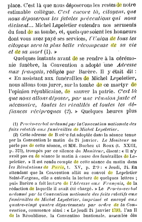 26 janvier 1793: Funérailles de Le Pelletier Captu598