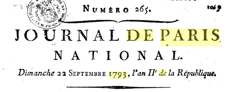 22 septembre 1793: Almanach Captu608