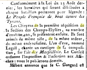 21 septembre 1793: Convention Nationale Captu635