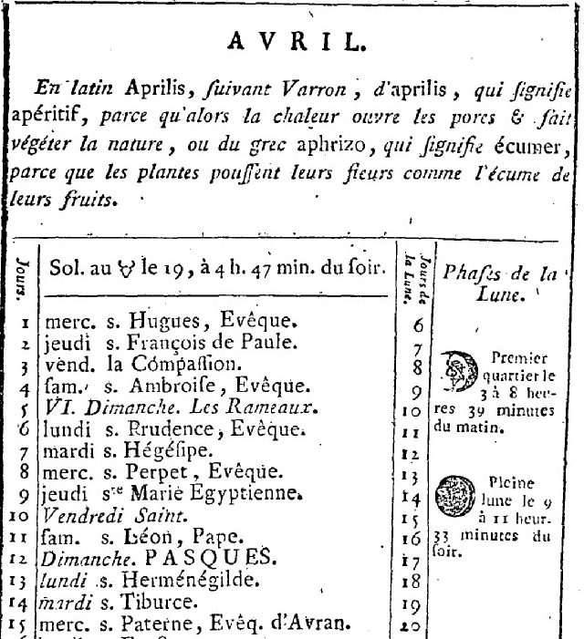 1er avril 1789: Almanach Captu970