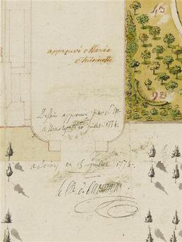 10 juillet 1774: La reine approuve les plans des jardins de Trianon Dunkrn35