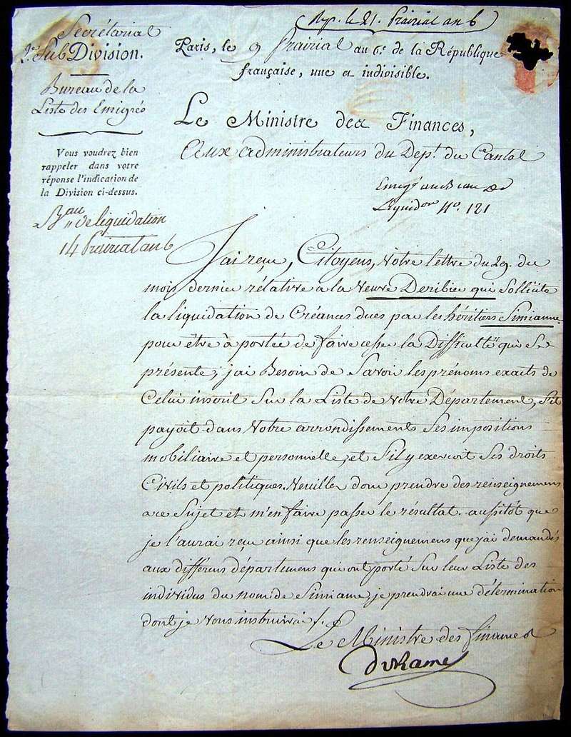 06 novembre 1760: Dominique Vincent Ramel de Nogaret (Carcassonne) Financ10